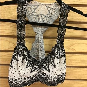 Black and white race back free people bralette